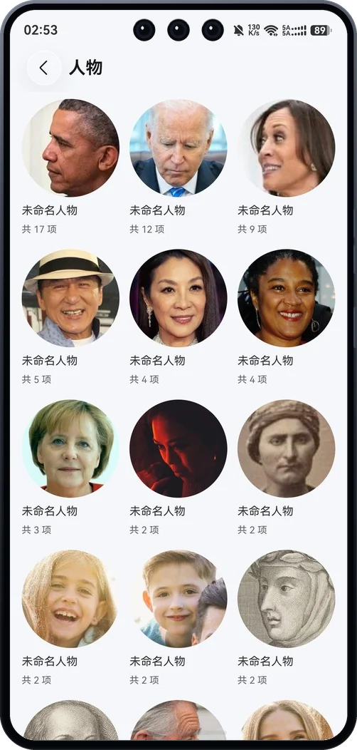 人物相册，按人脸聚合的照片